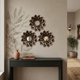 thumbnail image 3 of Set 3 Marcos De Espejos Decorativos Flor Para Pared Hogar negro, 3 of 6