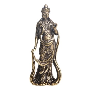 Magideal - Estatua De Bodhisattva Guanyin De Latón De 4,9 Cm, Decoración De Escritorio De Recuerdo En Miniatura Para Mascotas De Té Para Salón De Té, Decoración