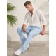 thumbnail image 5 of INSPIRE CHIC Pantalones de Lino Transpirables con Botones y Cintura Ajustable para Hombre, Casuales y Ligeros, Talla 34 Azul Claro, 5 of 6