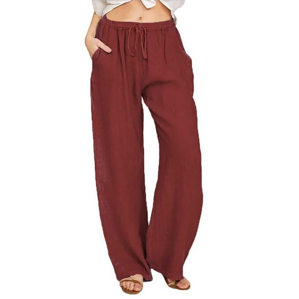 Pack Pantalones Casuale Suelto De Bamboo Y Lino Para Mujer