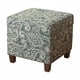 thumbnail image 2 of Otomana Benjara con estampado de cachemir tapizada en azul y gris, 2 of 6