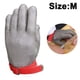 thumbnail image 1 of Guantes resistentes a cortes - Ambidiestros, de grado alimenticio, de malla metálica de acero inoxidable, nivel 5 de protección para carnicero, guantes de trabajo de seguridad para cortar carne., 1 of 8
