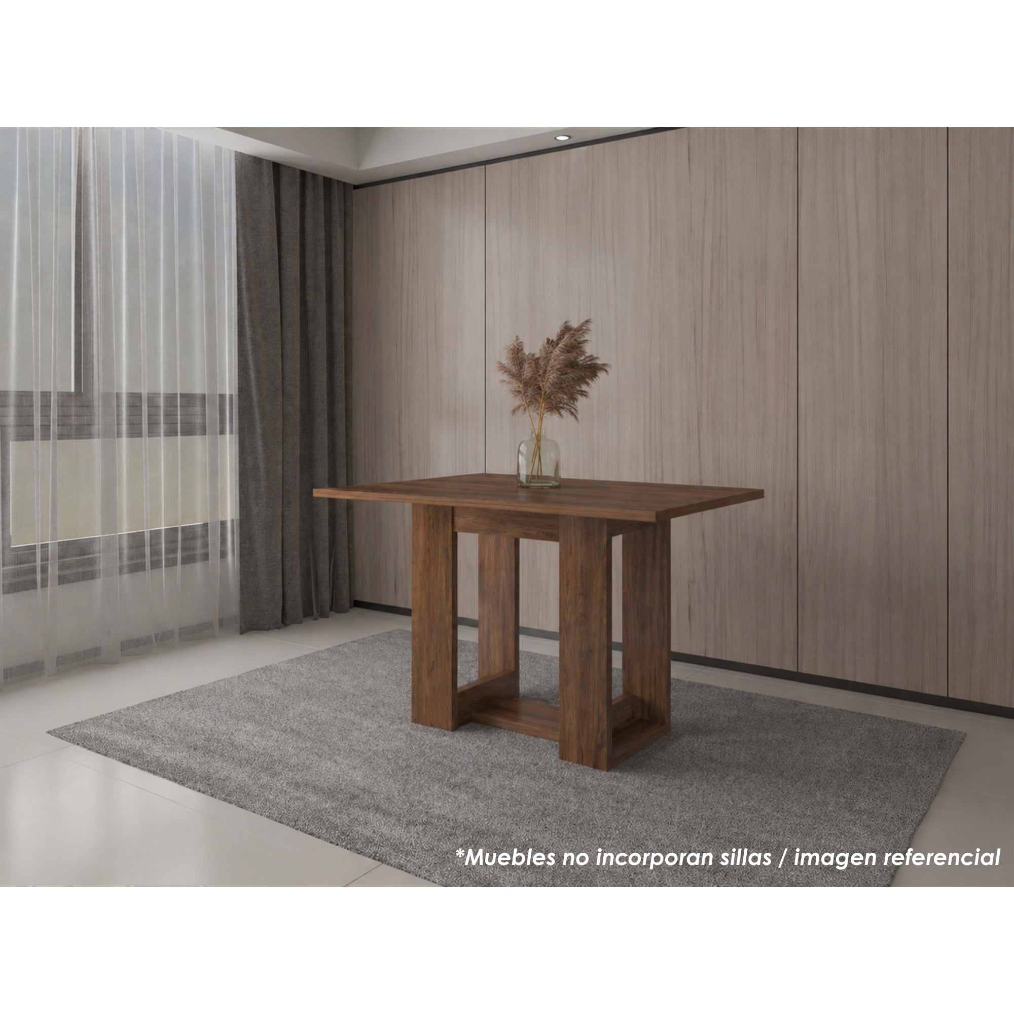 Tuhome - Mesa De Comedor Volterra 4 Puestos 74x120x85 Cm Caramelo ( No Incluye Sillas)