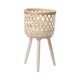 thumbnail image 2 of Macetero De Suelo Con Cesta De Ratán, Decoración Versátil Para El Hogar, Oficina, Patas De Madera, Color Beige, 43x24,5 Cm, 2 of 5