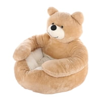 Magideal - Cama Cálida Para Mascotas Sofá Casa De Perro De Dibujos Animados Nido De Gato Encantador Antideslizante Fácil De Limpiar Cachorro Casa Decoración Oso Caqui Pequeño