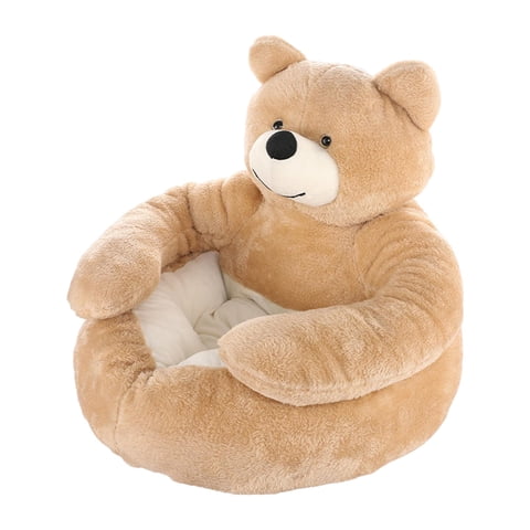 Magideal - Cama Cálida Para Mascotas Sofá Casa De Perro De Dibujos Animados Nido De Gato Encantador Antideslizante Fácil De Limpiar Cachorro Casa Decoración Oso Caqui Pequeño