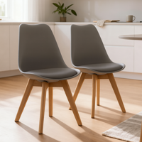 Venhoouse - Pack 2 Sillas Para Comedor Tulip Grises