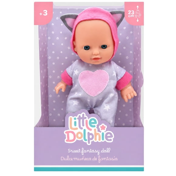 Muñeca Bebé Perfumada Tamaño 23cm Con Pijama De Gato - PS