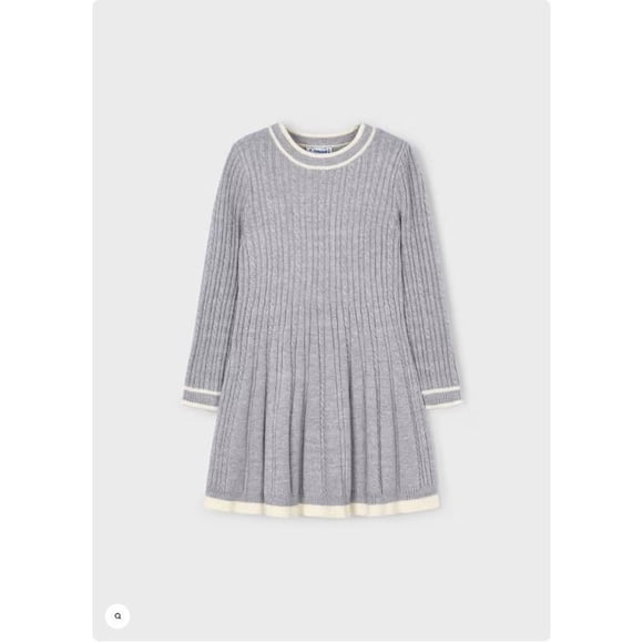 Vestido punto diseño trenzas gris 3 Años