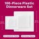 thumbnail image 2 of Platos desechables Aya White Square de 60 quilates para Navidad, 2 of 7