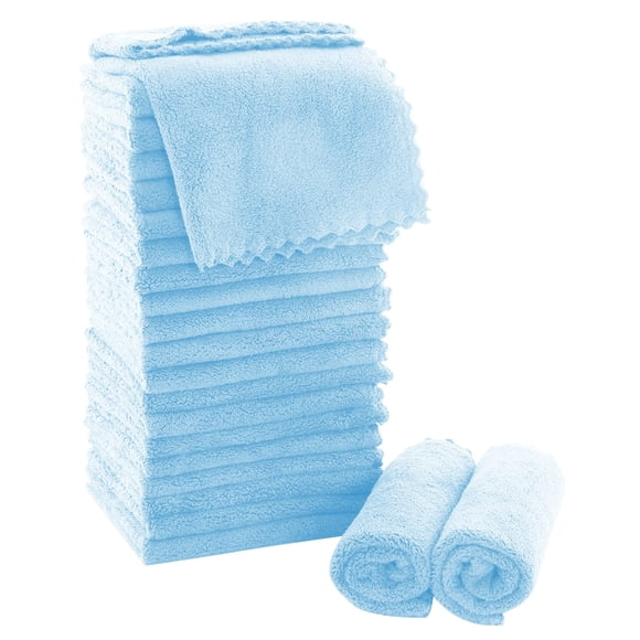 Toallitas MOONQUEEN Ultra Soft Premium de 30 x 30 cm, 24 unidades, color aguamarina
