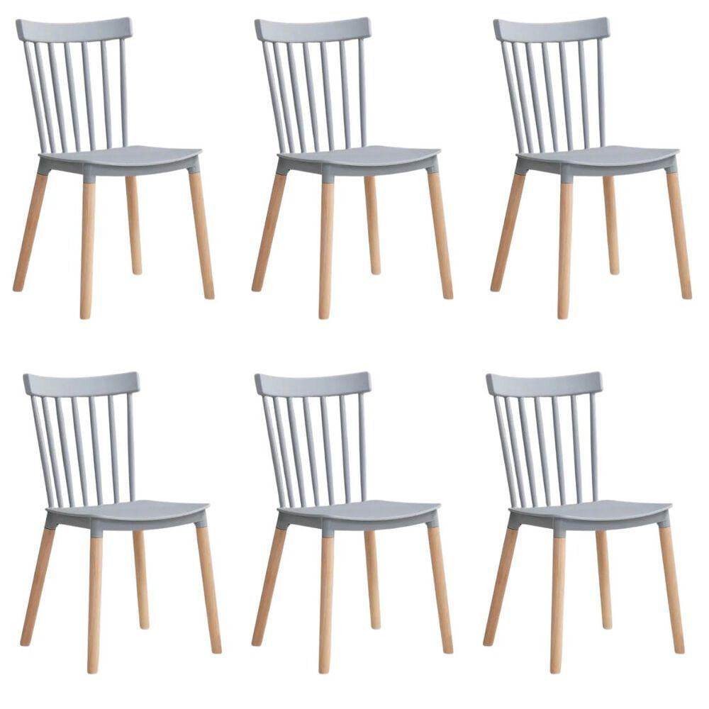 Vitelio - Pack 6 Sillas De Comedor Windsor Gris