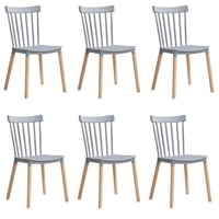 Vitelio - Pack 6 Sillas De Comedor Windsor Gris
