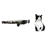 Marben Pets - Collar Para Gato Gatita Anti Ahorque Diseño De Flores Negro