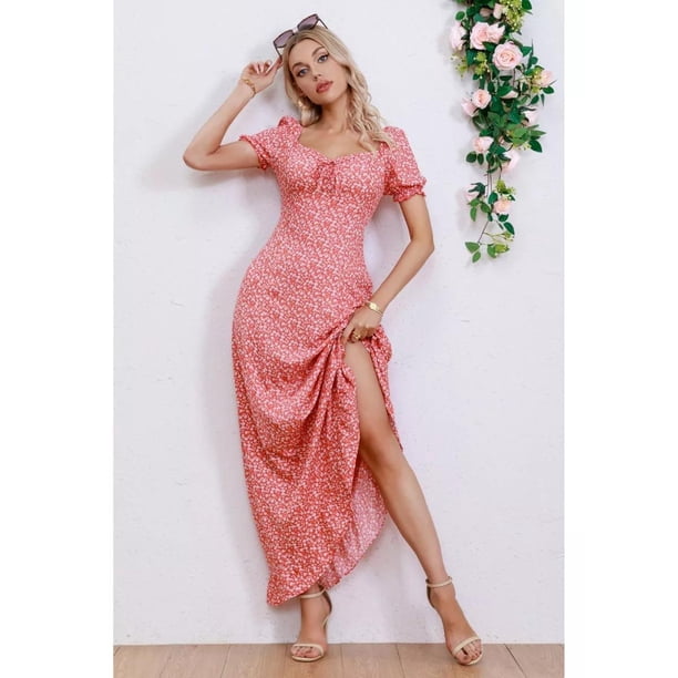 Vestido Verano Largo Mujer Floral Maxi Vestido 238