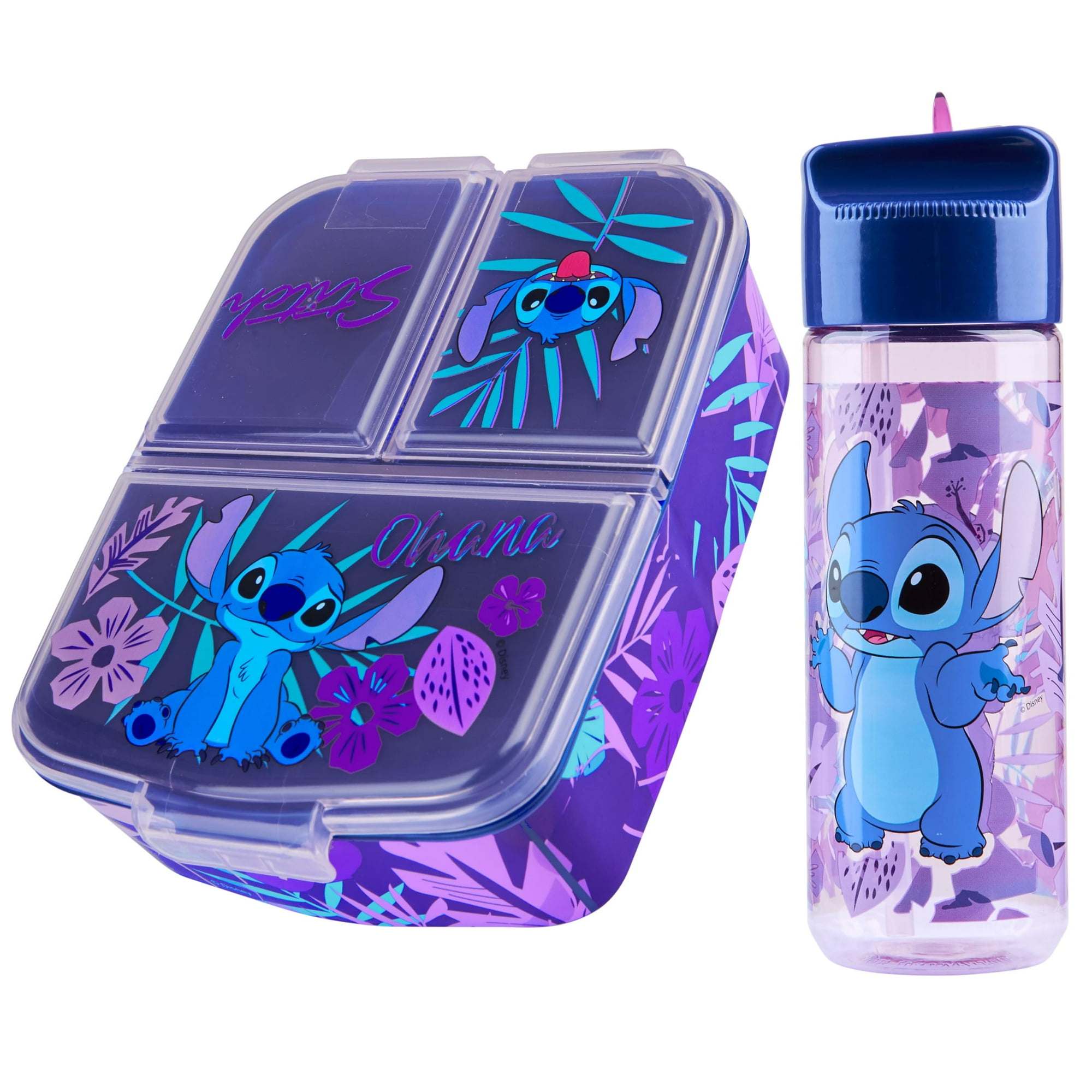 Set De Loncheras Disney Stitch Kids Con Botella De Agua (azul/morado)