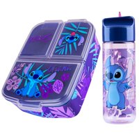 Set De Loncheras Disney Stitch Kids Con Botella De Agua (Azul/Morado)