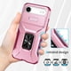 thumbnail image 2 of Funda Armada para iPhone 17 Air con Tapa Deslizante y Soporte Magnético Giratorio Rosa, 2 of 5