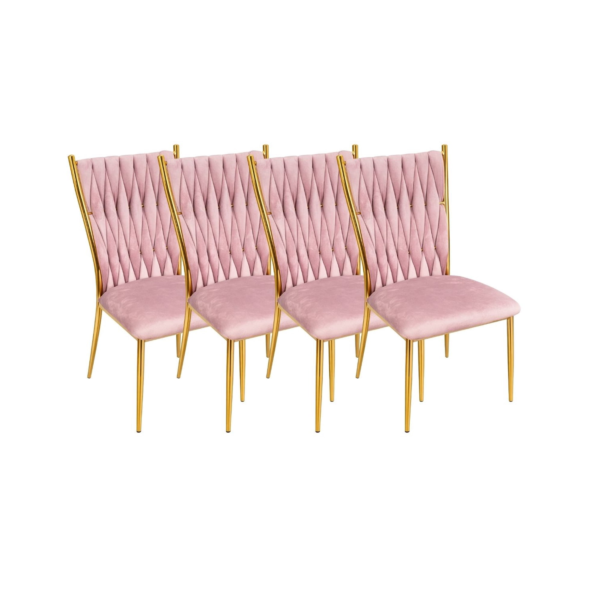 Habita2 Chile - Pack 4 Sillas Tejidas Para Comedor Arthur Rosado