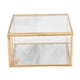 thumbnail image 3 of Caja De Almacenamiento De Joyería De Vidrio Transparente Organizador De Vidrio Cubierto Cuadrado Geométrico, 3 of 5
