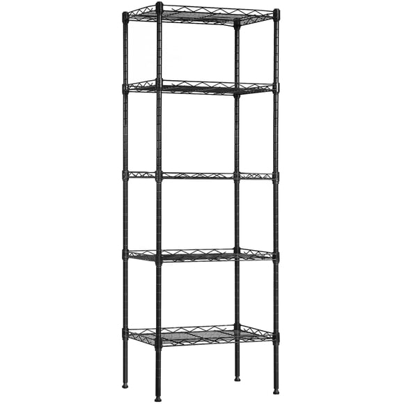 Estantería BestOffice de 5 niveles ajustable, metal, 30 × 42 × 120 cm, color negro
