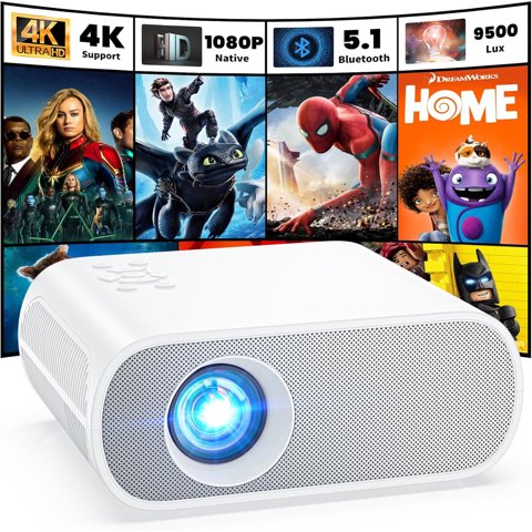 Hompow - Proyector C10 1080P Full Hd Bluetooth 5 1 300