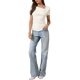 thumbnail image 2 of INSPIRE CHIC Top de Manga Corta para Mujer con Fruncido, Camiseta Básica Ajustada para Salir, Blusa XS Blanca, 2 of 6