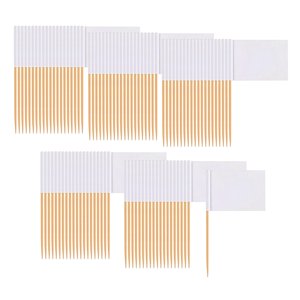 Magideal - Bandera Para Decoración De Cupcakes, Banderas Para , Bandera Decorativa Para Tartas, Etiquetas Para Alimentos, Suministros Para Fiestas, Púas Blanco