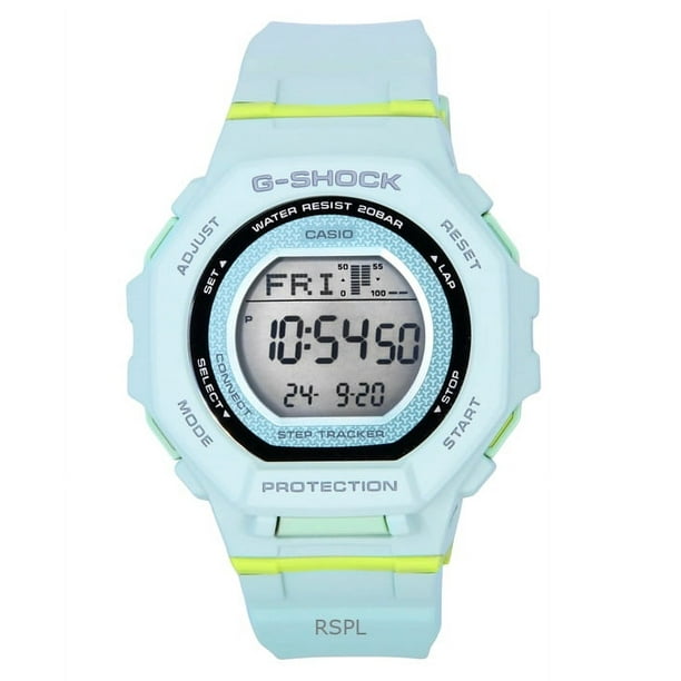 Reloj G-shock G-squad Digital Smartphone Link Resina De Base Biológica Verde Pálido Cuarzo Gmd-b300-3 200m Para Mujer