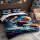 thumbnail image 1 of Wizard Riding Broom Soaring Through Cosmic Starry Sky Adventure Print Innovative Cartoon Duvet Cover for Single/Double Bed 1 Duvet Cover + 1/2 Pillowcases Soft, 1 of 1
