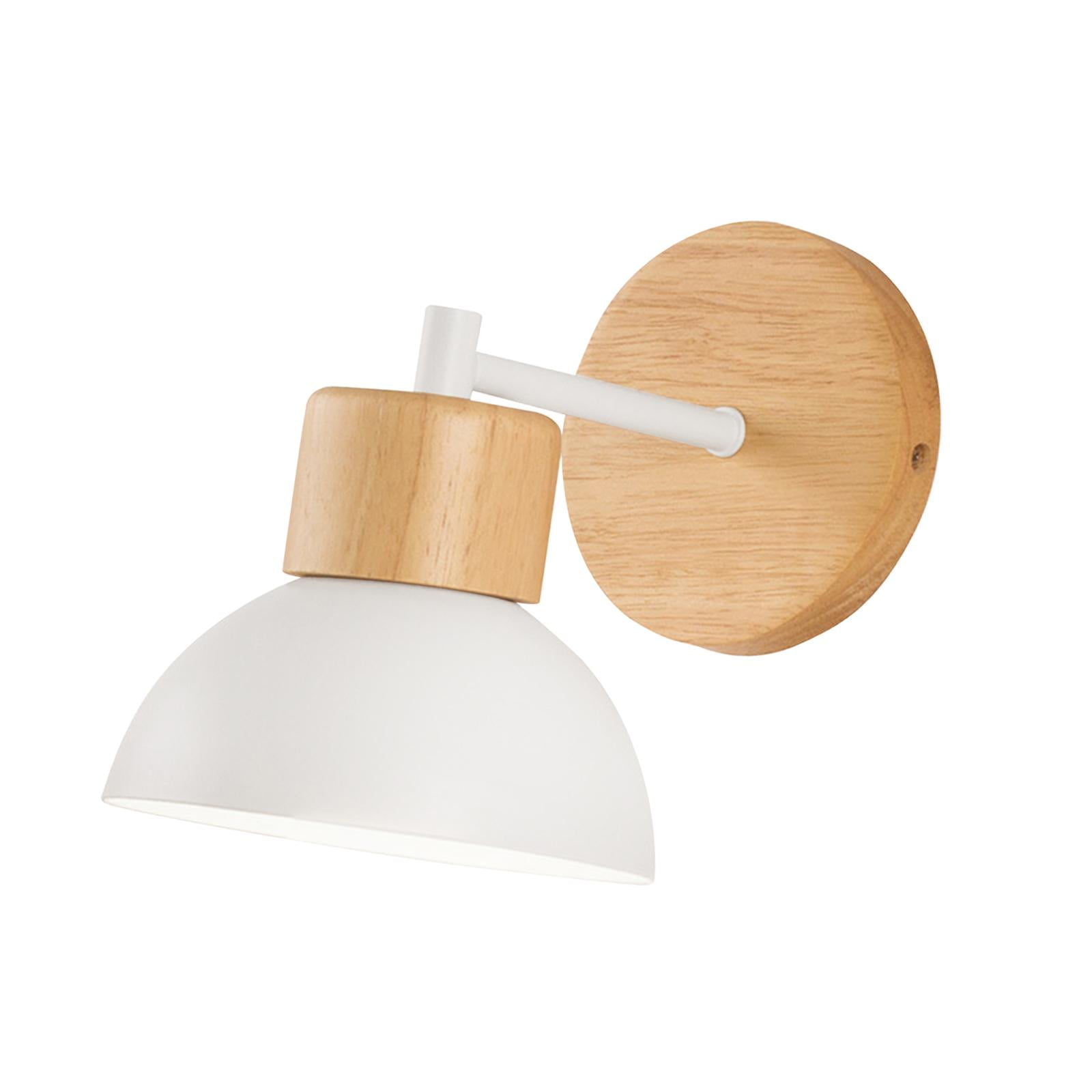 Magideal - Lámpara De Pared Nórdica, Apliques De Madera De Metal, Iluminación De Pared Moderna, Bombillas Minimalistas No Incluidas Para Loft, Sala De Estar Y Of Blanco
