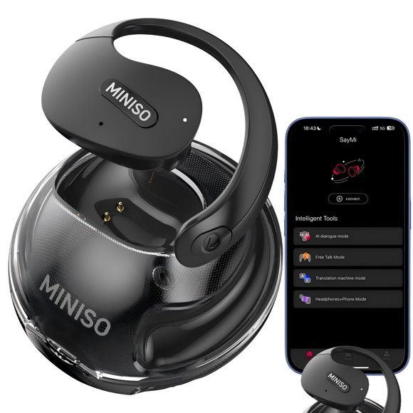 MINISO X15 PRO Auriculares Traductores en Tiempo Real, Auriculares Inalámbricos Bluetooth 5.4 para 165 Idiomas, Compatibles con Música y Llamadas