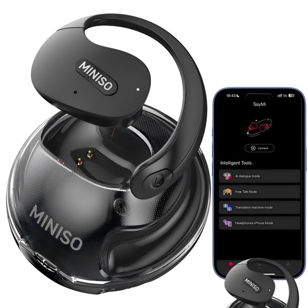 MINISO X15 PRO Auriculares Traductores en Tiempo Real, Auriculares Inalámbricos Bluetooth 5.4 para 165 Idiomas, Compatibles con Música y Llamadas