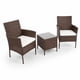thumbnail image 1 of Terraza de balcon rattan 3 piezas Café, 1 of 6