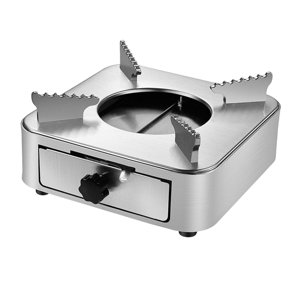 Magideal - Estufa Compacta, Horno A Prueba De Viento, Liviana Para Picnics De Mochileros Al Aire Libre , Plata Acero Inoxidable Plateado