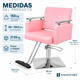 thumbnail image 5 of Silla Sillon Barberia Estetica Hidraulico Giro 360 Grados De Respaldo Fijo Soporta 150 Kg Rosa, 5 of 8