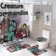 thumbnail image 1 of Comandos criaturas-theme 4-Piece Shower Curtain Set with Rugs, Waterproof Bathroom Decor Set Includes Bath Mat, U-Shaped Rug, Toilet Lid Cover and Curtain with Hooks, 1 of 6