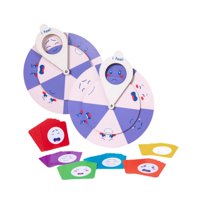 Magideal - Madera Para Niños Emoción Rueda Juego De Mesa 2 Jugadores Expresión De Dibujos Animados De Juguetes Educativos Para Niños Niños Preescolar Niños Niños