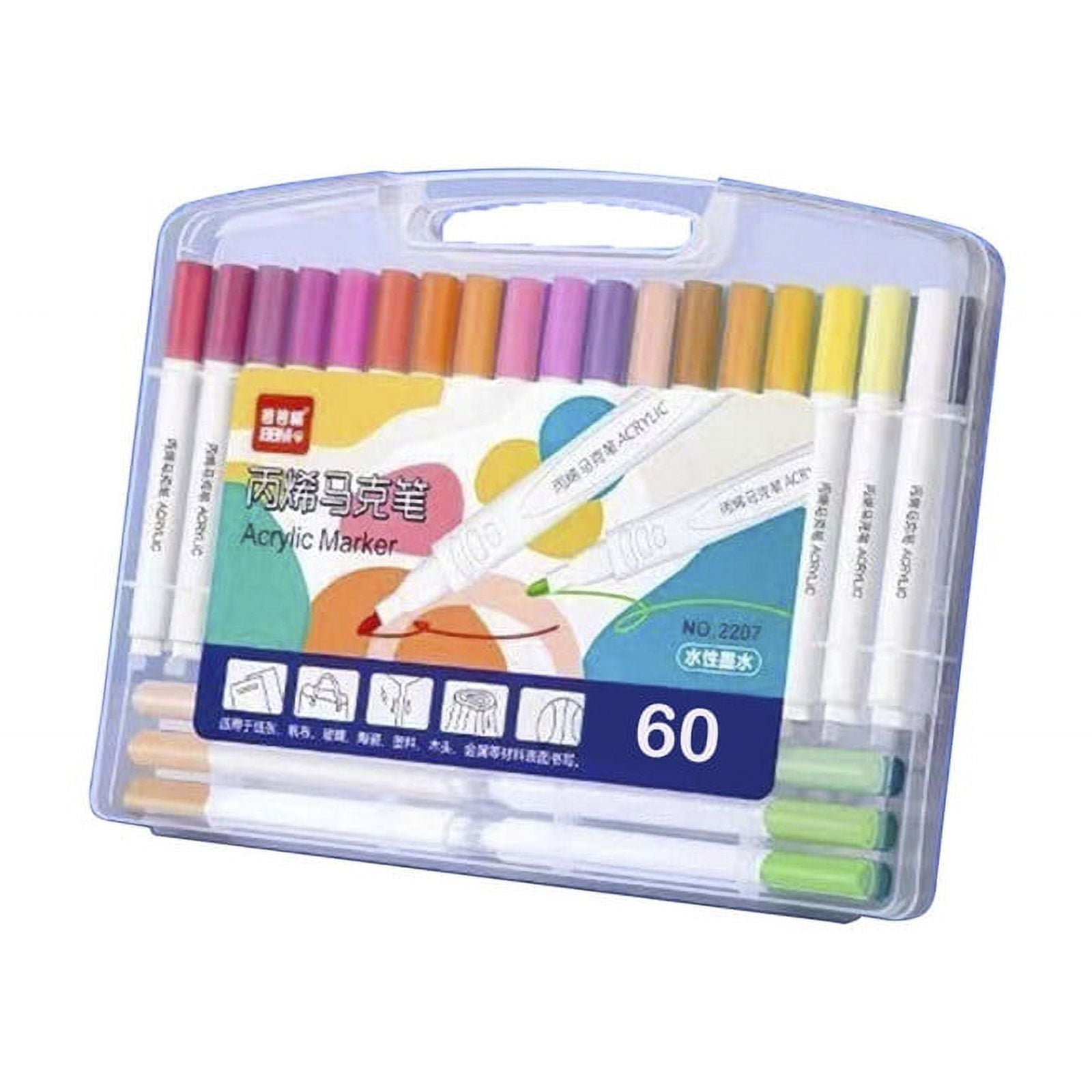 Babyluna - Marcadores 60 Colores Con Tinta Permanente Y Resistente