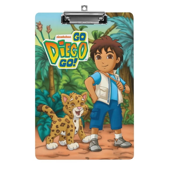 Go Diego Go Portapapeles de acrílico A4, tamaño carta estándar, carpeta con clip 31.8x 21.5CM para estudiantes, profesores y oficina