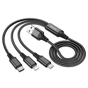 Cable De Carga Usb 3 En 1 Tipo C Micro Usb Hoco X76