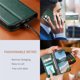 thumbnail image 5 of Funda tipo cartera para Samsung Galaxy S26 Pro de piel con cierre magnético, ranuras para tarjetas y correa para la muñeca Verde, 5 of 6