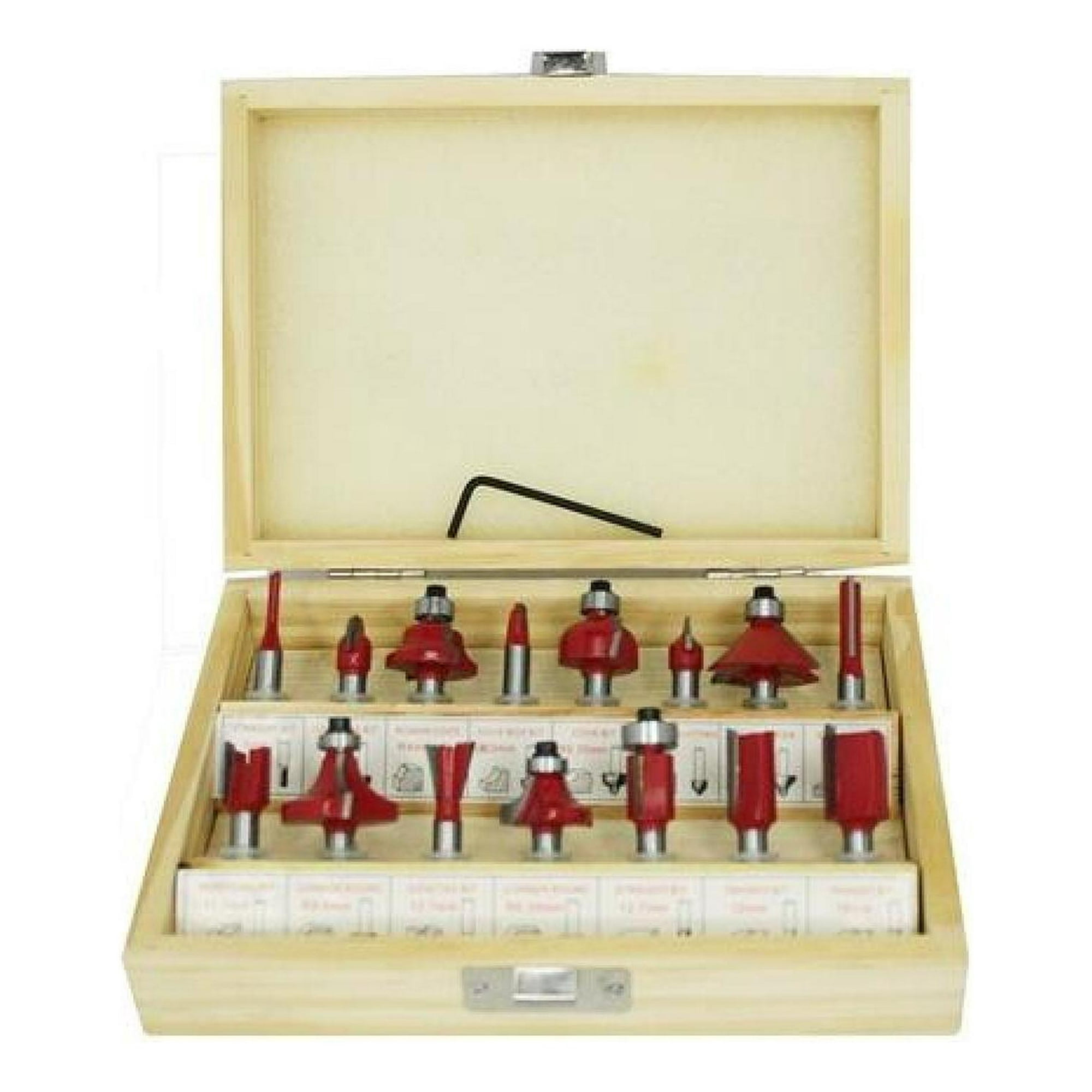 Genérica - Juego De 15 Brocas Fresas Madera Router 1/4 Corte Desbaste