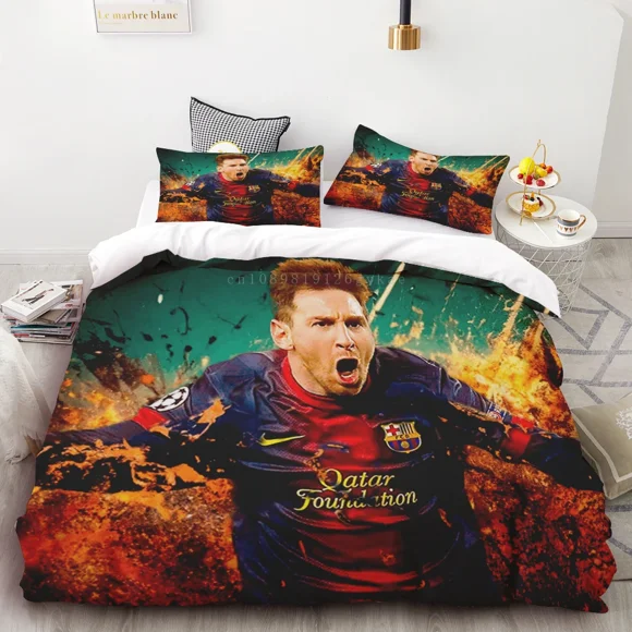 Duvet Cover Set Football Star CR Soccer 3D Bedding Set Twin Queen Size Quilt Comfort Cover Fashion Home Textile Boys Adult GiftBed Sheets