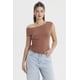 thumbnail image 1 of Polera Mujer Cuello Asimétrico Café, 1 of 4