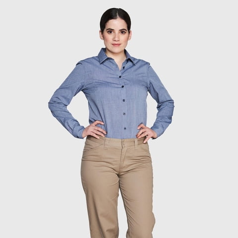 Jayson - Blusa Fil A Fil Azul Marino L