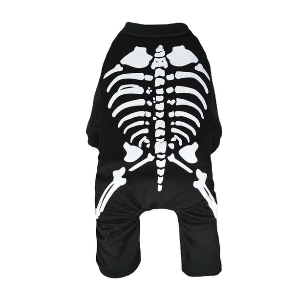 Disfraz de Halloween para Mascota Camisa de Esqueleto Traje de Cosplay Vestimenta para Cachorros Ropa Cómoda de Poliéster Adecuado para Sesiones de F SG