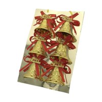 Bothyi - 6 Piezas De Adorno De Campana De Navidad, Adorno Colgante Para Árbol De Navidad Para Pared, Vacaciones, Dorado