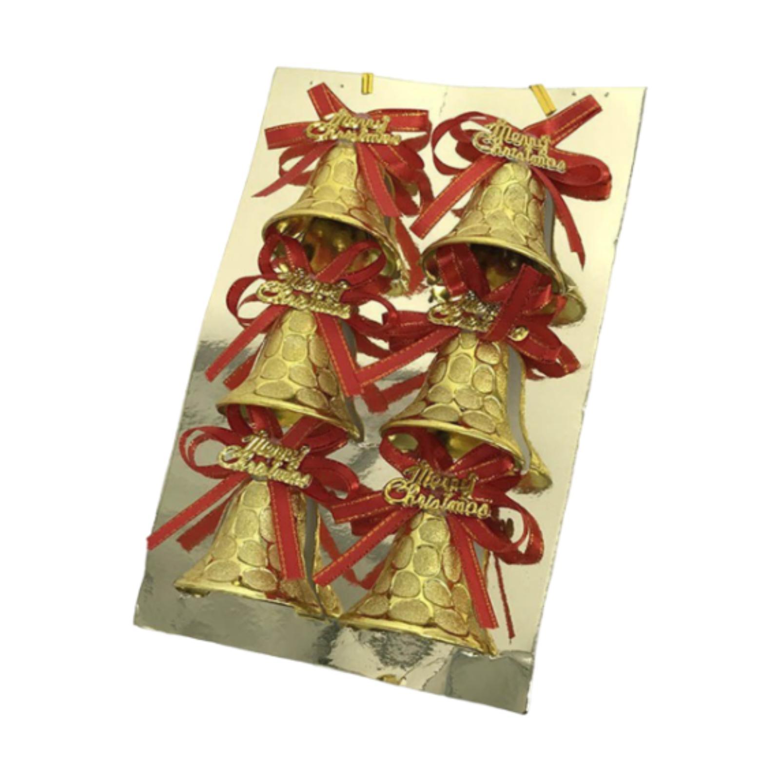 Bothyi - 6 Piezas De Adorno De Campana De Navidad, Adorno Colgante Para Árbol De Navidad Para Pared, Vacaciones, Dorado