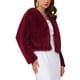 thumbnail image 4 of INSPIRE CHIC Chaqueta Bolero Formal para Mujeres para Vestidos de Noche Cóctel Boda Elegante Chaqueta de Imitación de Piel M Burdeos, 4 of 6
